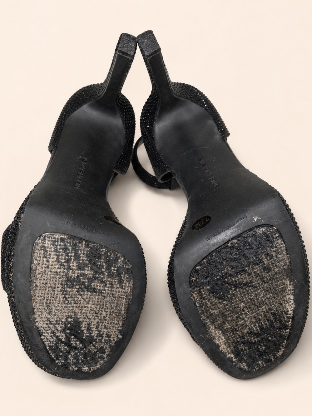 Gianni Bini Black Rhinestone Platform Heels Size 7.5 - Picture 9 of 10